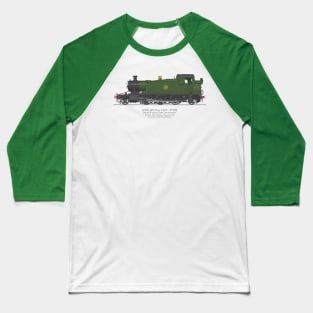 GWR Small Prairie Class 4575 Tank Locomotive Number 5542 Baseball T-Shirt